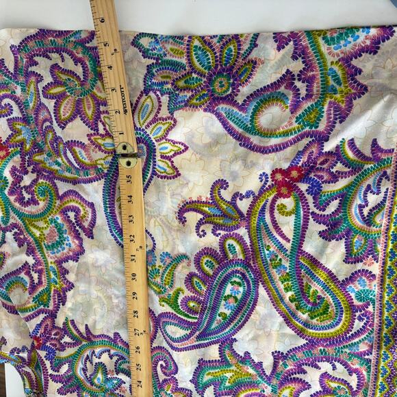 Johnny Was 100% silk poncho size small/medium paisley button up lightweight - Picture 7 of 9